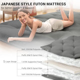 Japanese Floor Futon Mattress Twin Size 80"x39", Thicken Foldable Lazy Floor Bed for Adults, Roll Up Lounger Tatami Sleeping Mat, Water Resistant Futon Tatami Mattresses for Home, Camping, Travel Takywep