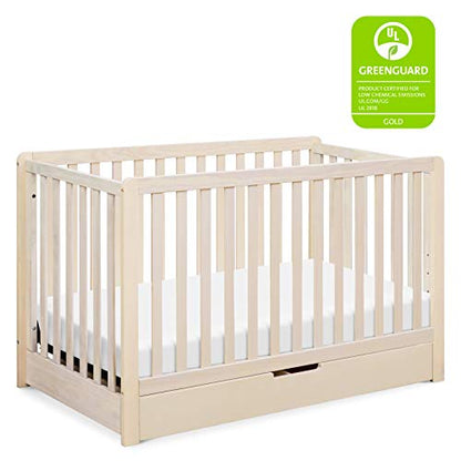 Carter's by DaVinci Colby 4-in-1 Convertible Crib with Trundle Drawer in Washed Natural, Greenguard Gold Certified, Undercrib Storage