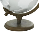 Deco 79 Aluminum Metal Educational/Geographic Earth Globe Decorative World Globe with Flat Base, Desk Globe 9" x 8" x 12", White Deco 79