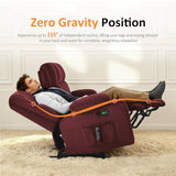 MCombo 57" Power Loveseat Recliner, Electric Reclining Loveseat Sofa with Heat and Vibration, Cupholders, USB Charge Ports for Living Room 6314 (Burgundy, Loveseat)
