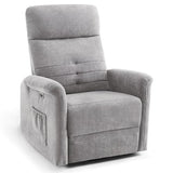 MCombo Power Swivel Glider Recliner Chair, Electric Rocker Recliner Chairs with USB Charging Ports for Living Room and Nursery, Fabric 7763 (Light Grey)