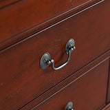 Furniture of America Arabella Traditional Solid Wood Nightstands Set of 2, Bedside Table with Drawers and Antique Nickle Handles, No Assembly Wooden Night Stands for Bedrooms, Guest Room, Dorm, Cherry Furniture of America