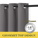 NICETOWN Grey Blackout Patio Sliding Door Curtains 84 inch Length, Grommet Room Divider Thermal Insulated Curtain Drapes for French Door/Living Room (Gray, W100 x L84, 1 Panel) NICETOWN