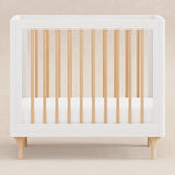 Babyletto Lolly 4-in-1 Convertible Mini Crib and Twin Bed with Toddler Bed Conversion Kit in White and Natural, Greenguard Gold Certified babyletto