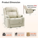 EONIX Wall Hugger Recliner for Small Space, Real Zero Clearance Power Recliner, Lazy Boy Recliner Chair with Cup Holders for RV, Living Room, Bedroom, SXXY011990, Cream White