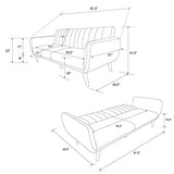 Novogratz Brittany 81.5" Futon Sofa Bed and Couch Sleeper, Ivory Boucle Novogratz