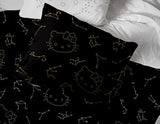 Jay Franco Hello Kitty Stars Twin Comforter Set - 5 Piece Bedding Includes Sheet Set & Pillow Covers - Super Soft Zodiac Black & Gold Bedding Jay Franco