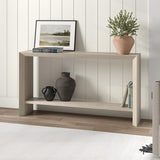 Henn&Hart 55" Wooden Rectangular Console Table Entryway Table, Sofa Table with Wooden Storage Shelf for Entryway, Living Room, Couch, Hallway, or Office, Beech White Henn&Hart