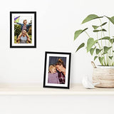 Americanflat 5x7 Picture Frame in Black - Set of 2 - Use as 4x6 Picture Frame with Mat or 5x7 Frame Without Mat - Thin Border Photo Frame with Shatter-Resistant Glass and Easel for Wall or Tabletop Americanflat