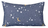 Scientific Sleep Moon & Star Night Sky Teen Boys Girls 100% Cotton 4 Pcs Queen Bed Sheet Set, Flat Sheet & Fitted Sheet & Pillowcase Bedding Set (Stars, Queen) Scientific Sleep