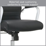 Realspace® Modern Comfort Series Winsley Bonded Leather Mid-Back Chair, Black Realspace