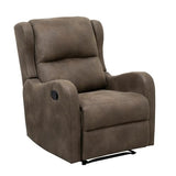 Lexicon Manual Recliner Chair, Reclining Sofa Chair, Home Theater Seating, Wall Hugger, Manual Recliner for Living Room/Office/Apartment, Easy Assembly, Brown Polished Microfiber