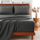 CozyLux Extra Deep Pocket King Size Sheets Set - 6 Piece King Sheets - Luxury Sheet King Size Fits Up to 21 inches Mattresses, Breathable King Sheet Set & Pillowcases - Easy & Secure Fit, Dark Grey CozyLux
