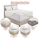 Hearth & Harbor Extra Deep Pocket King Size Sheet Set - 4 Piece Ultra Soft & Breathable Bed Sheets Set - Fits Up to 24" Mattress - Hotel Luxury Bed Sheet Set, White Hearth & Harbor
