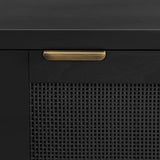 Crosley Furniture Kenji Media Console, Record Player Stand with Vinyl Storage, Modern Home Organizer, Black Crosley Furniture
