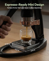 Maestri House Mini Coffee Scale with Timer, USB-C Rechargeable Espresso Scale, 2kg/0.1g Accurate Scale for Espresso and Pour-Over Coffee, Portable Digital Kitchen Scale with Auto Timer (Black&Silver)
