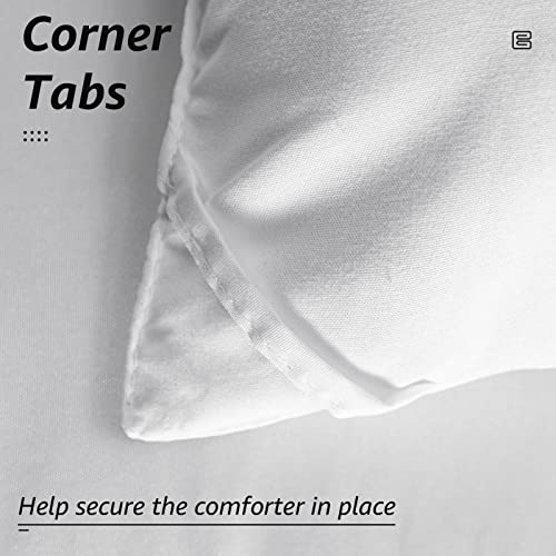 HYLEORY All-Season King Size Bed Comforter - Cooling Goose Down Alternative Quilted Duvet Insert with Corner Tabs - Winter Warm - Machine Washable - White HYLEORY