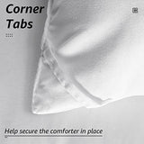 HYLEORY All Season Queen Size Bed Comforter - Cooling Goose Down Alternative Quilted Duvet Insert with Corner Tabs - Winter Warm - Machine Washable - White HYLEORY