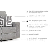 Signature Design by Ashley Biscoe Casual UV Resistant Power Reclining Sofa with Adjustable Headrest and USB Ports, Light Gray Signature Design by Ashley