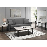 Picket House Furnishings Evie Wood Frame & Marble Top Console Table-White/Black Picket House