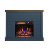 duraflame® Shiplap Wall Mantel Electric Fireplace, Fontana Blue Duraflame