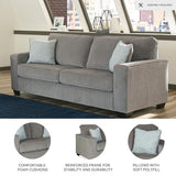 Signature Design by Ashley Altari Modern Sofa with 2 Accent Pillows, Light Gray Signature Design by Ashley