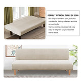 Armless Futon Cover Stretch Sofa Bed Slipcover Protector Elastic Feature Rich Textured High Spandex Small Checks Jacquard Fabric Futon Cover, Machine Washable, Island Fossi H.VERSAILTEX