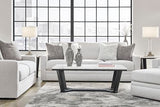 Signature Design by Ashley Maitelynn Contemporary Loveseat with Accent Pillows, Reversible Cushions and Sloped Arms, Light Gray Signature Design by Ashley