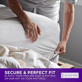 BLISSFORD Plastic Mattress Protector - Heavy Duty, Twin Size Fitted Vinyl - Plastic Mattress Cover, Rubber Sheets for Bedwetting Adult or Child, 100% Waterproof Sheets for Bed BLISSFORD