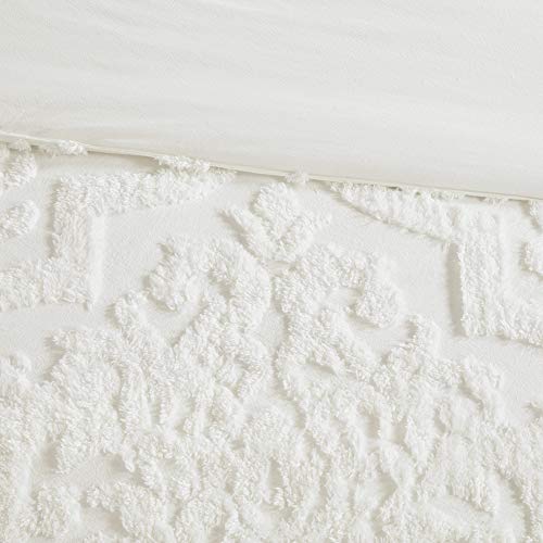 Madison Park Tufted Chenille Cotton Comforter, All Season Bedding Set, Matching Shams, Viola, Damask Off White King/Cal King(104"x92") 3 Piece Madison Park