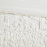 Madison Park Tufted Chenille Cotton Comforter, All Season Bedding Set, Matching Shams, Viola, Damask Off White King/Cal King(104"x92") 3 Piece Madison Park