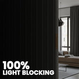 AJAZZ 100% Blackout Accordion Room Divider Curtains - with Flexible Ceiling Track Total Privacy Sound Proof Curtains Suitable for Bedroom Patio Sliding Door(Grey, W100 x L84, 1 Pack) AJAZZ