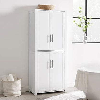 Crosley Furniture Savannah Tall Pantry, White - WoodArtSupply