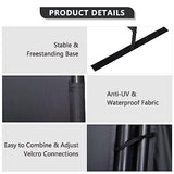 JAXPETY Room Divider Panel 6Ft Privacy Screen Wall Dividers for Room Separation Flexible Partition Folding Portable Room Partition for Office 88" W x 73" H, Black JAXPETY