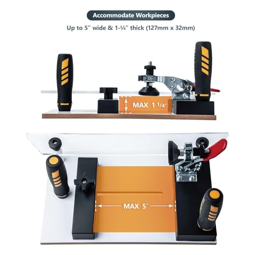 POWERTEC Router Table Fence System 3-3/8" Tall 24" Long w/Rail Coping Sled, Cutting Rail for End Grain Cutting Profiles. Ideal for Cabinet Door, Drawer Fronts for Woodworking Tools Jigs (71975) POWERTEC