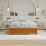 AFI, Barcelona Full Panel Platform Bed with Twin Trundle, Light Toffee AFI