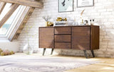 SIMPLIHOME Lowry SOLID ACACIA WOOD and Metal 60 Inch Wide Rectangle Modern Industrial Sideboard Buffet in Distressed Charcoal Brown, For the Dining Room and Kitchen SIMPLIHOME
