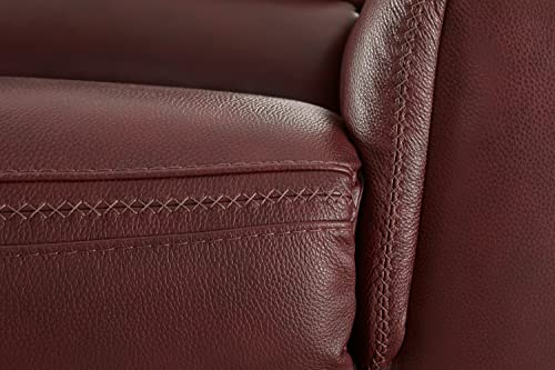Signature Design by Ashley Alessandro Contemporary Leather Power Reclining Sofa with Adjustable Headrest, Red Signature Design by Ashley