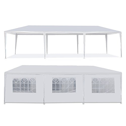 Smartxchoices 10' x 30' Outdoor White Waterproof Gazebo Canopy Tent with Removable Sidewalls and Windows Tent for Party Wedding Events Beach BBQ - WoodArtSupply