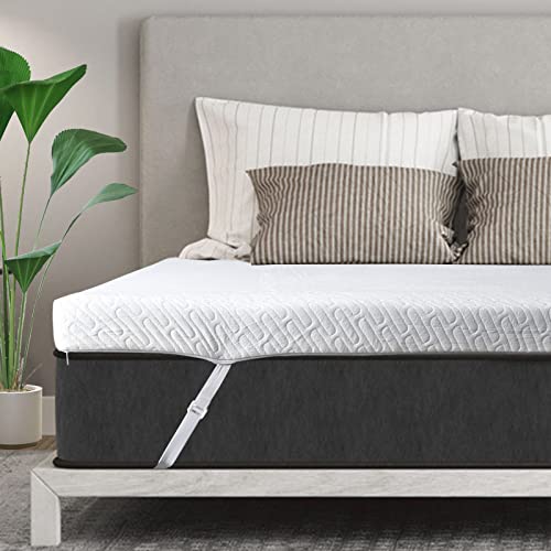 3 Inch Gel Memory Foam Mattress Topper King Size High Density Cooling Pad Pressure Relief Bed Topper (with Removable & Bamboo Cover) VALUXE