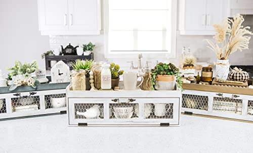 Rustic White Chicken Wire Countertop Shelving Organizer for Farmhouse Kitchen and Bathroom Felt Creative Home Goods