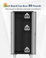 IDEALHOUSE 71" Black Metal Storage Cabinet with Lock - Heavy Duty Garage & Pantry Cabinet with 4 Adjustable Shelves, Secure Organization Cabinet for Office, Home, Shop IDEALHOUSE