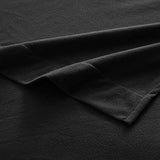 Flannel Sheets Warm and Cozy Deep Pocket Breathable All Season Bedding Set with Fitted, Flat and Pillowcases, King, Black Sweet Home Collection