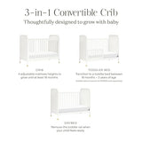 Namesake Brimsley Tambour 3-in-1 Convertible Crib in Warm White, GREENGUARD Gold Certified NAMESAKE