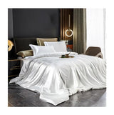 NEHXMA Bedding,Queen King Bed Set,Bedding Four-Piece Solid Silk Bedding Set with Duvet Cover Bed Sheet Pillowcases Luxury Satin Single Double Bedsheet King Queen(Wine Red,Full Size 3pcs) NEHXMA