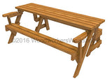 WoodworkersWorkshop Woodworking Plan to Build a Convertible Folding Bench/Picnic Table (Not a RTA Kit) WoodworkersWorkshop