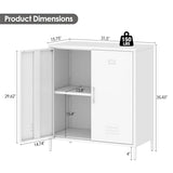 Epochsteele Metal Locker Storage Cabinet with Adjustable Shelf and Doors Bathroom Storage Cabinet Kids Locker for Utility Entryway Laundry Rooms (White) Epochsteele