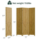 Cozy Castle Wood Room Divider, 3 Panel 66.9 Inch Privacy Screen, Folding Wall Divider, Barnwood Room Separator, Freestanding Partition, Temporary Wall for Decorative, Natural Cozy Castle