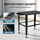 Heavy Duty Welding Table, 36"x24" Metal Workbench with 5/8" Tool Holes & Adjustable Legs, 1500lb Capacity Steel Fabrication Table for Welding, Sawing, Auto Repair Festisoul