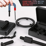 AMOLEN 3D Printer Filament, Metal PLA Filament 1.75mm with Magnetic, Contains 20% Metal Iron Powder, Apply to Polishing, Matte Black PLA 3D Printing Filament +/- 0.02mm, 1kg/2.2lbs AMOLEN